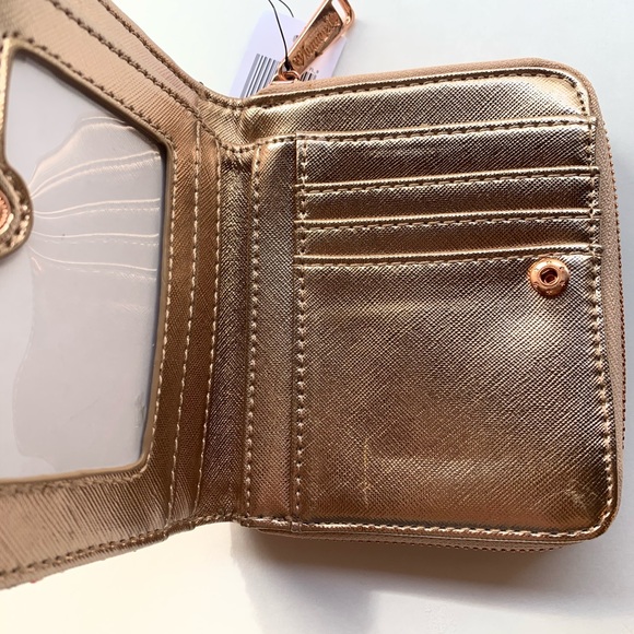 Disney Loungefly Rose Gold Pink Bow Wallet Minnie - Picture 3 of 8